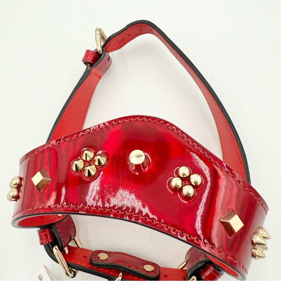 Christian Louboutin Loubiharness Embellished Leather Dog Harness - Red - Picture 6 of 7